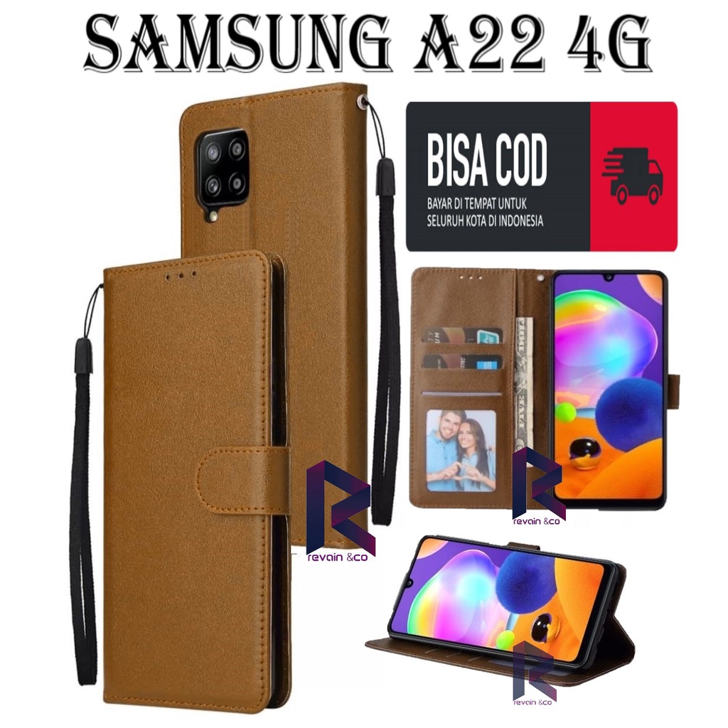 NEW SAMSUNG A22 4G 2021 CASE FLIP WALLET LEATHER KULIT PREMIUM SARUNG BUKA TUTUP FLIP CASE SAMSUNG A22 4G NEW 2021