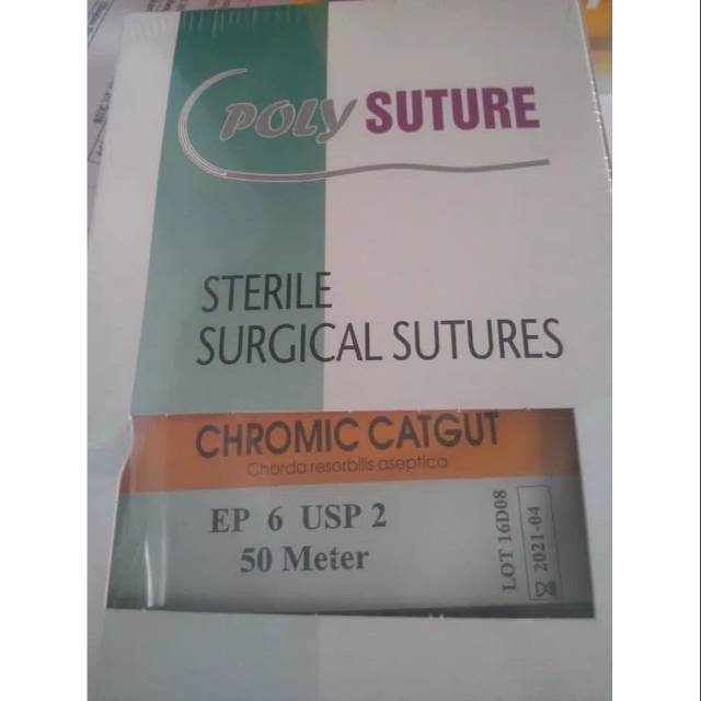 Jual STERILE SURGICAL SUTURE CATGUT CHROMIC 2 POLYSUTURE 50 METER ...