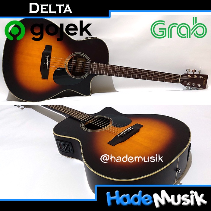 Gitar Akustik Elektrik Delta DA300CE SB Cutaway Sunburst Solid Top Tuner EQ