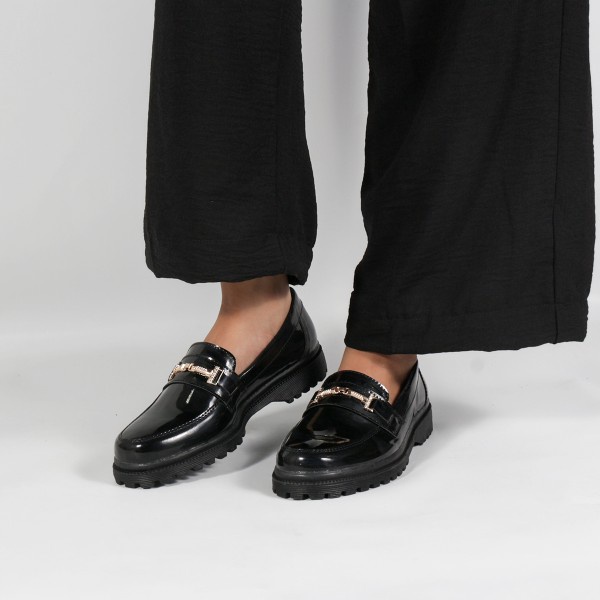 Sepatu Casual Wanita V 3791 Brand Varka Sepatu Slip On Wanita semi Formal Trendi Berkualitas - Hitam