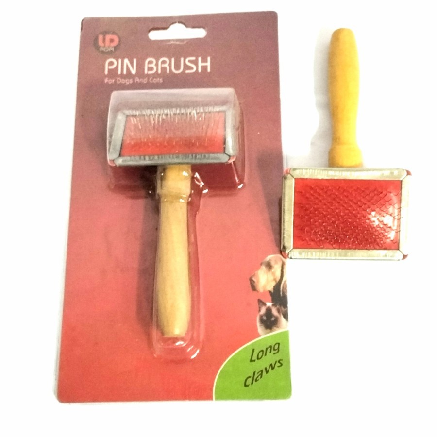 Slicker brush sikat sisir kayu anjing kucing size S