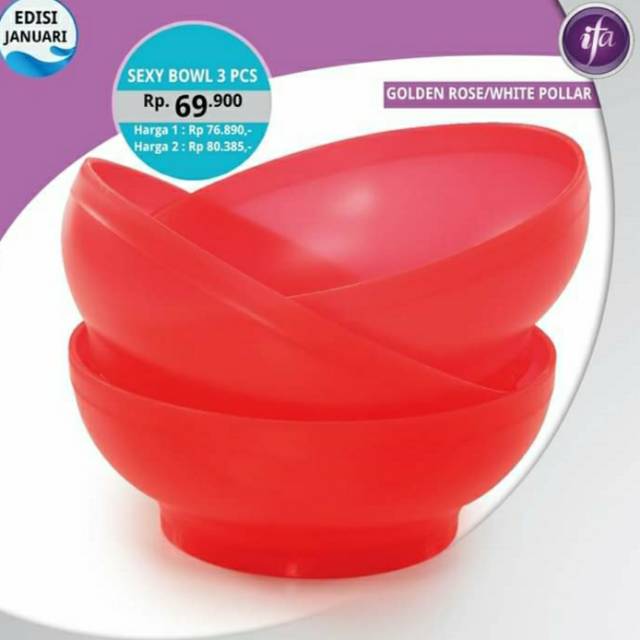 Mangkok plastik sexy bowl ifa cookware 3pcs
