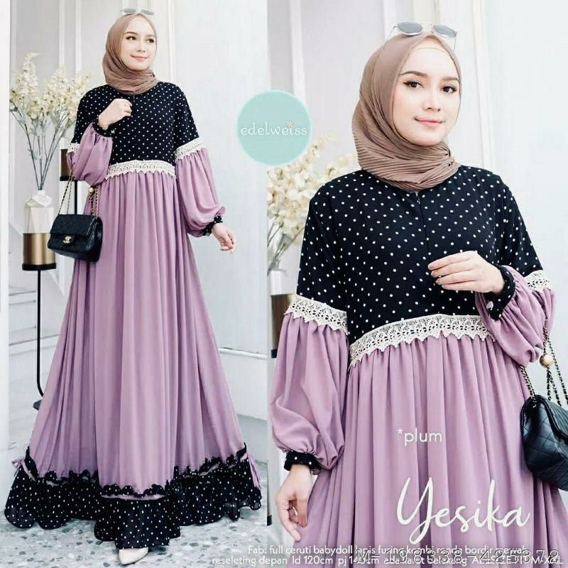 GAMIS WANITA POLKADOT CERUTY BABYDOLL VONS-290      warna:       YESIKA Black, YESIKA Maroon, YESIKA