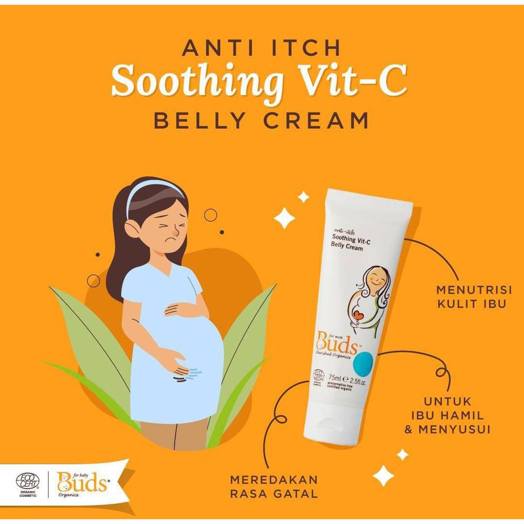 Buds Cherished Organics Anti-Itch Soothing Vit-C Belly Cream 75ml