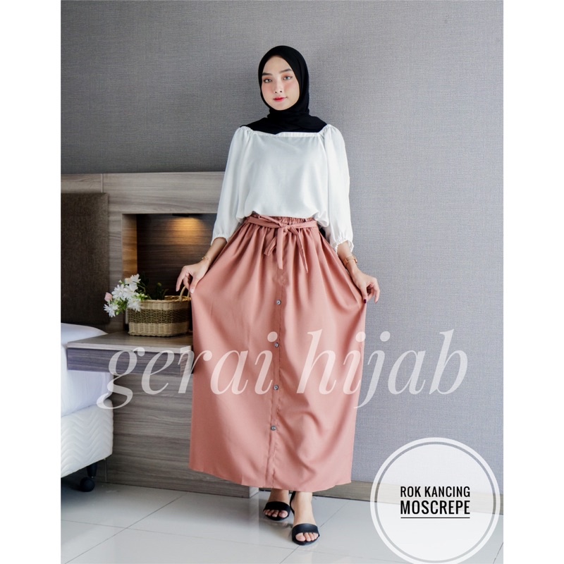 ROK KANCING BAWAHAN WANITA CRINKLE JUMBO PANJANG ADA TALI