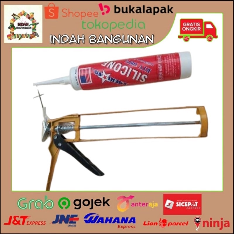 

Lem Silicone + tembakan lem silikon 1 set lem kaca siap pakai