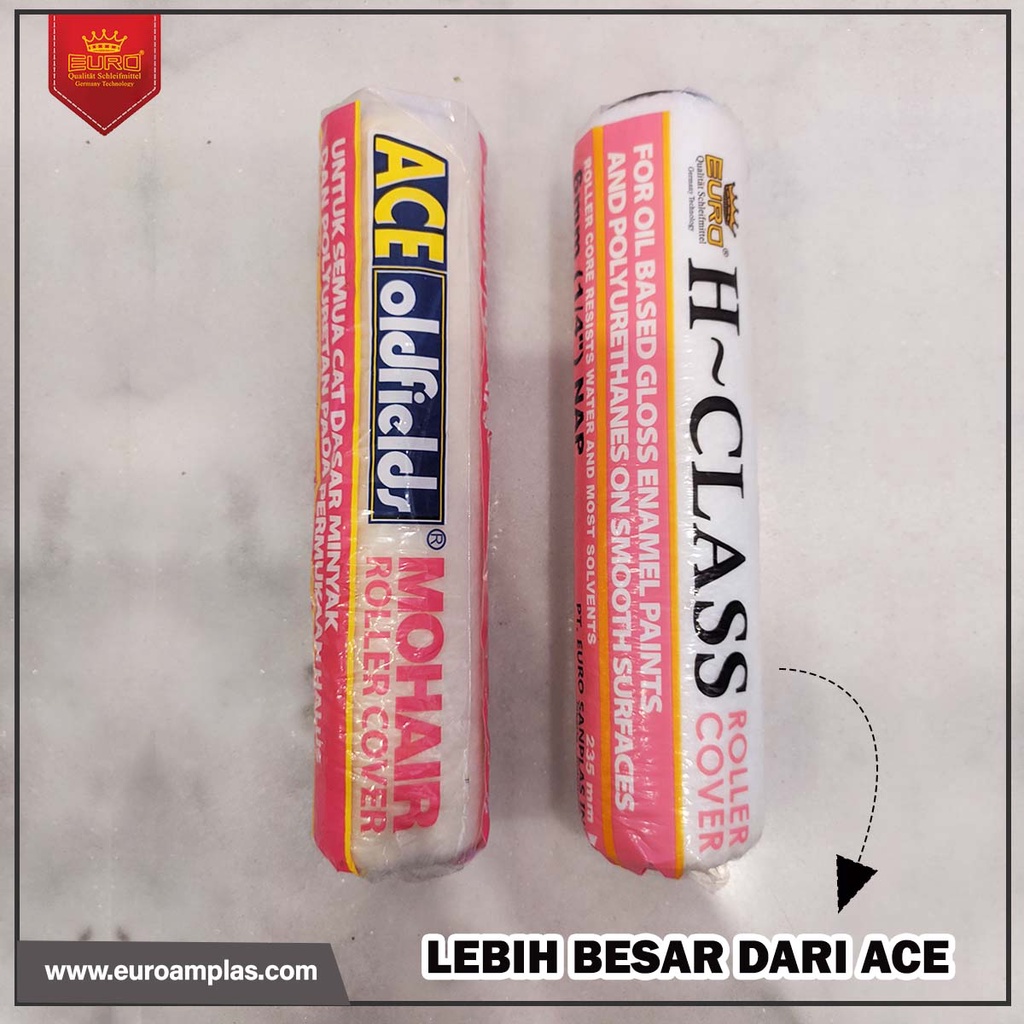 Refill bulu roll EURO MOHAIR H-CLASS cat minyak besar 9 inch 235 mm