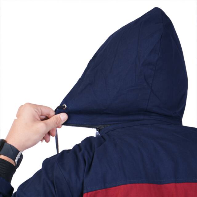 Kent Jaket Parka Reglan Maroon Navy Original