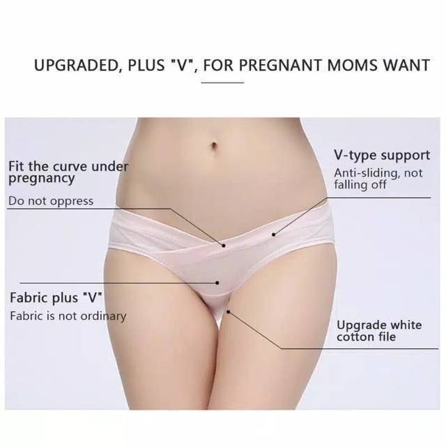GO! CD363 Celana Dalam Hamil Seamless CD Wanita Rendah Pinggang Sutra Bumil Sepinggul COD