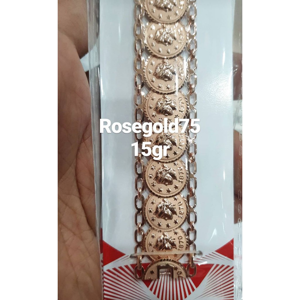 Rantai tangan gelang tali rosegold anak dan dewasa emas asli kadar 75% 750 UBS sisik naga