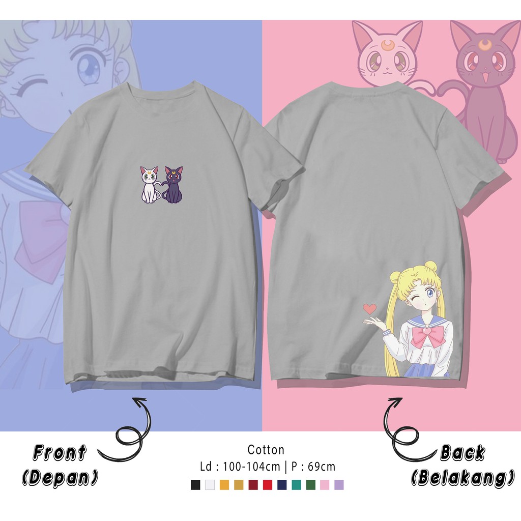 SHAILORMOON / TERMURAH BAJU KAOS KATUN WANITA/ PRIA UNISEX LENGAN PENDEK / TUMBLR TEE