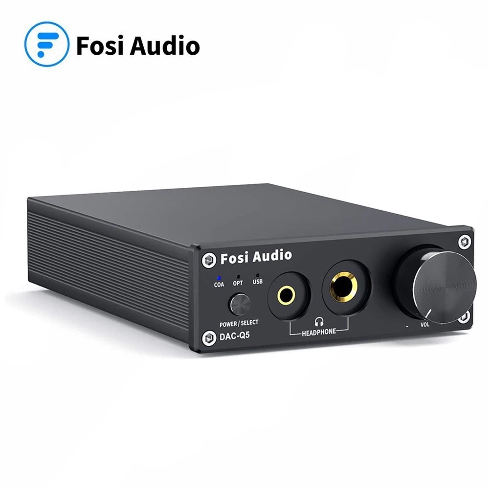 Fosi Audio DAC Converter Headphone Amplifier 24Bit/192kHz - DAC-Q5 - Black