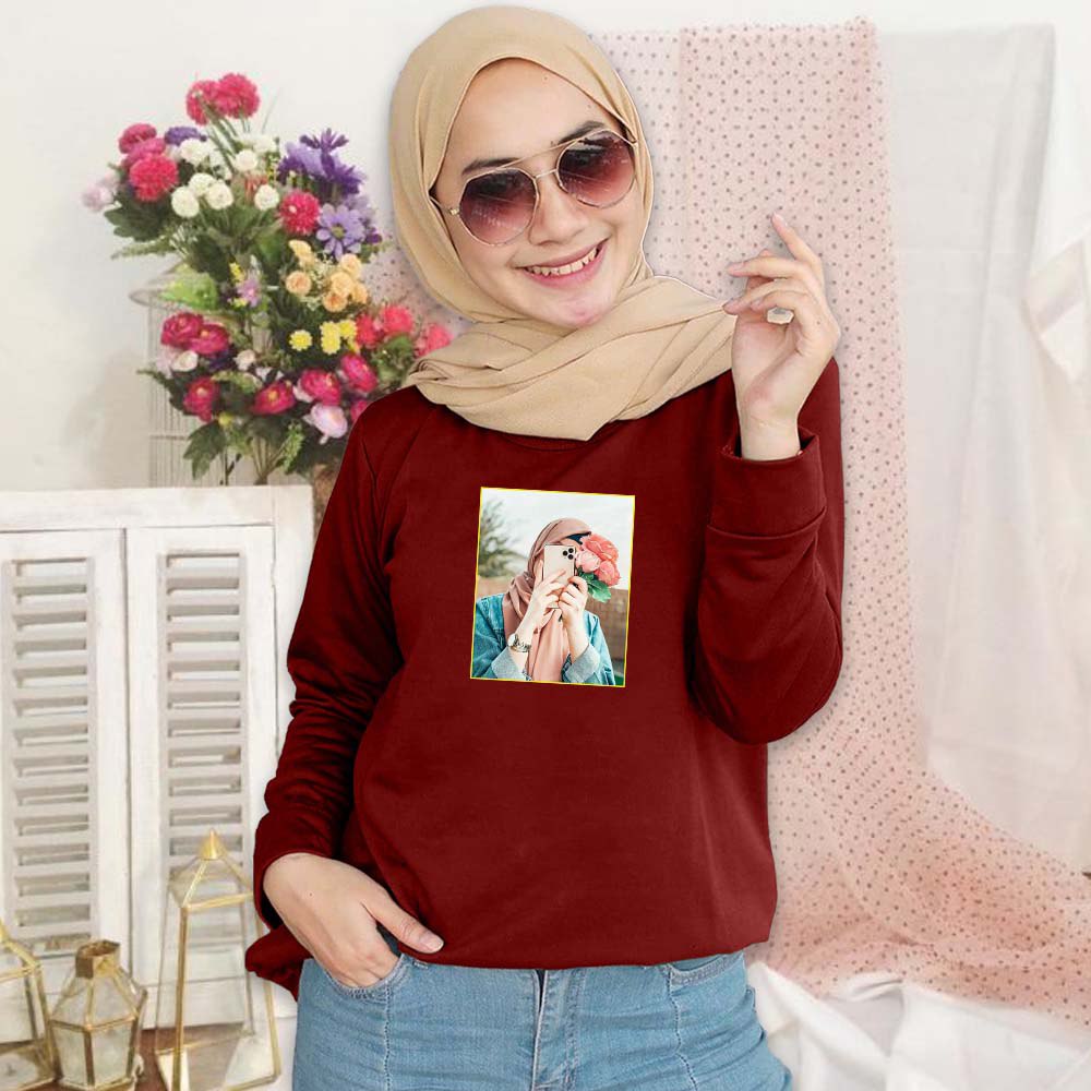 SWEATER WANITA CREWNECK, HIJAB KAMERA PAKAIAN WANITA.