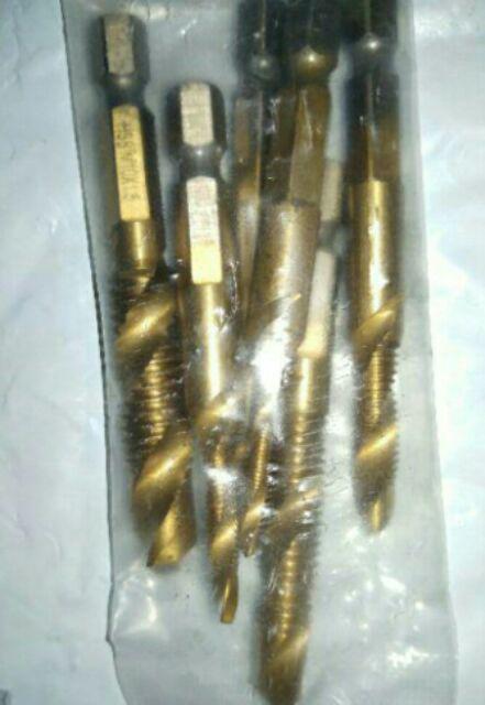 6pcs/set Mata Bor Hss Pembuat Ulir Baut Bahan Baja Ukuran Panjang 70mm Untuk Peralatan Pertukangan
