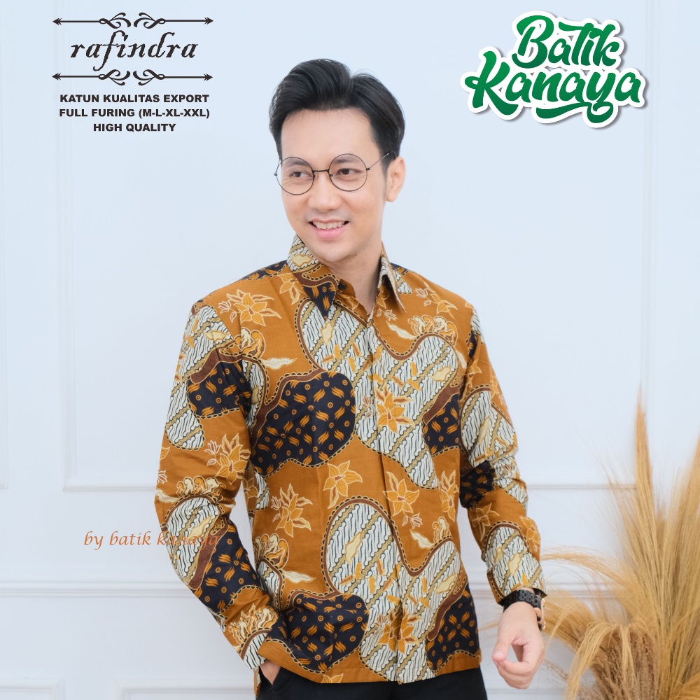 Kanaya - Kemeja Batik Pria Lengan Panjang Full Furing Bahan Katun Kualitas Expor RAFINDRA