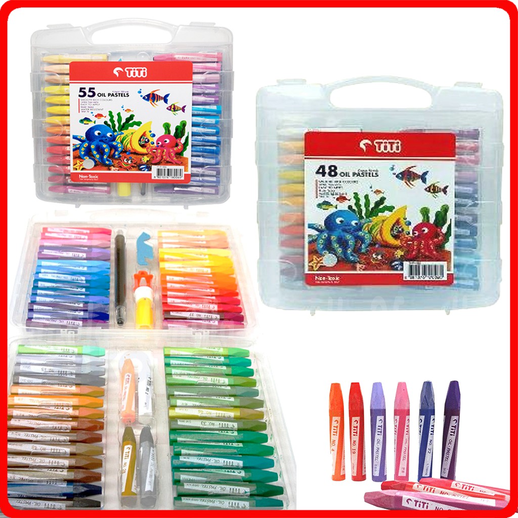 Crayon Titi Oil Pastels Krayon Minyak 55 48 warna | Shopee Indonesia