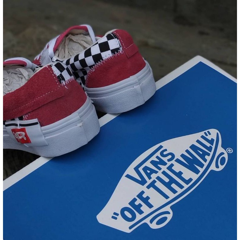 Vans Slip On Cut And Paste Checkerboard Strawberry