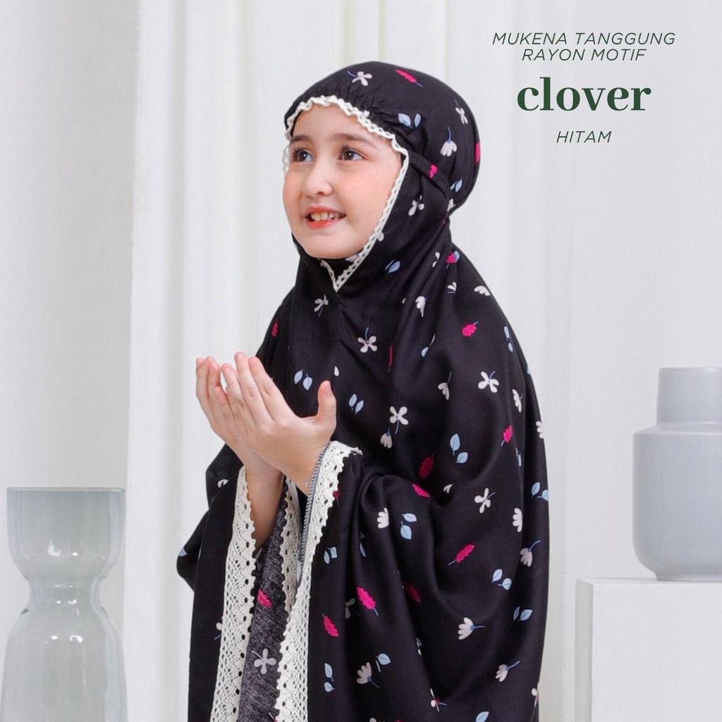 MUKENA BALI TASIK - MUKENA ANAK TANGGUNG RAYON MOTIF CLOVER