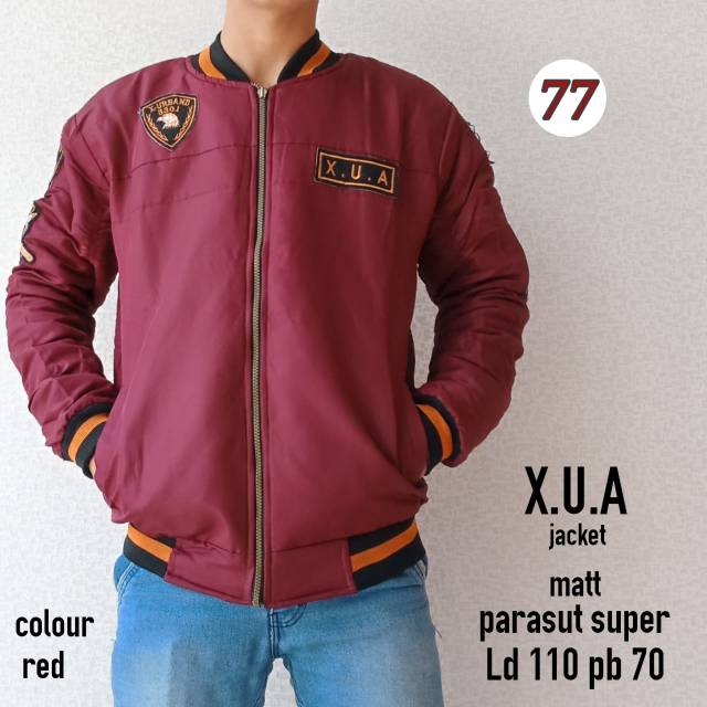 Jacket cowok parasut super maron