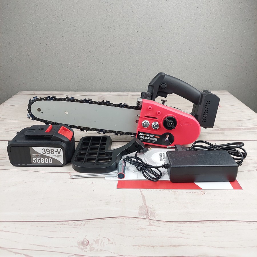 NANWEI Gergaji Mesin Cordless Chainsaw - 398tV - Black