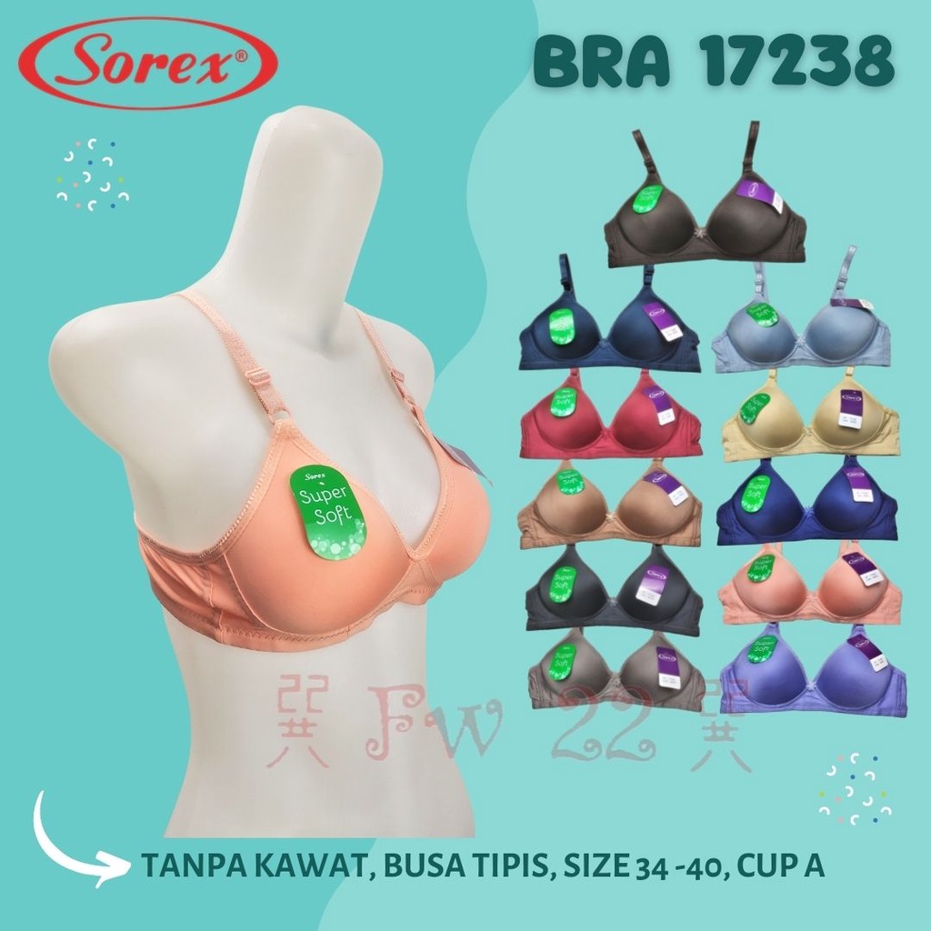 Bra Tanpa Kawat Super Soft Sorex 17238 Cup A | Bra Wanita Tanpa Kawat Busa Tipis