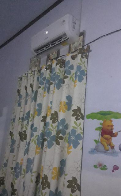 Gorden Jendela Pintu Blackout Bunga Sakura Blue Orange Gordyn Tirai Rumah Minimalis Murah