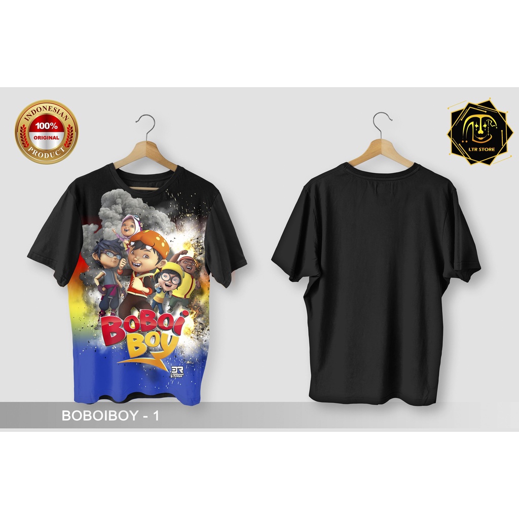 [ BAYAR DI TEMPAT ] BAJU PRINTING GAMBAR BOBOIBOY 1 -  KAOS DISTRO ORIGINAL GAMBAR KARTUN ANIMASI BO
