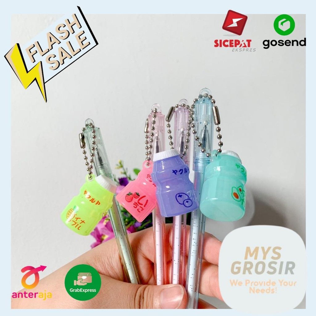 PULPEN GEL GANTUNGAN YAKULT / PEN TINTA GEL LUCU UNIK MURAH alat tulis kantor unik murah grosir read
