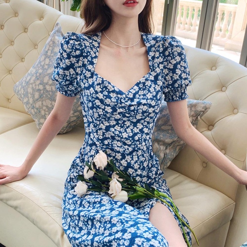 LMB IMPOR KOREAN MIDI DRESS FLOWER HIGHCLASS