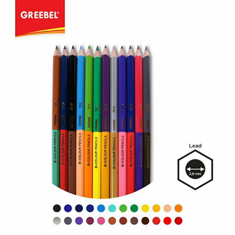 365 Pencil Bi-Colour 12 pcs 7212 (Pensil Warna 24Warna)