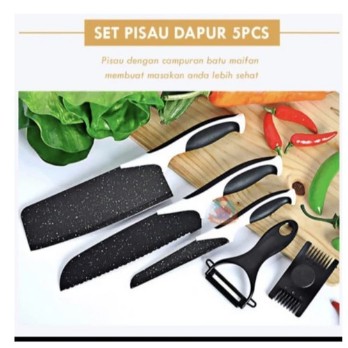 Set Pisau Dapur maifan 5 in 1 bahan batu maifan ori pisau maifan TAJAM