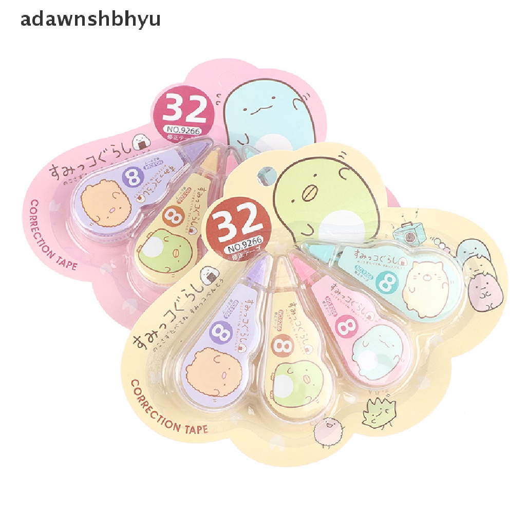 4pcs / Pak Correction Tape Warna Putih Untuk Stationery Sekolah / Kantor