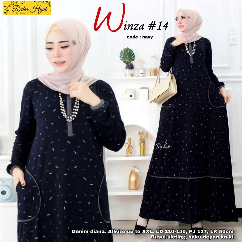 Baju Gamis Harian Diana Jumbo Ld 120 130 Gamis Busui Friendly Saku Kanan Kiri Rempel Bawah Kekinian