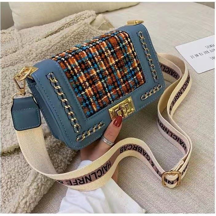 LX70505521 Tas SELEMPANG Wanita Casual Motif Tartan Kekinian terbaru 1kg bisa 2 tas supplier tas import JT505521