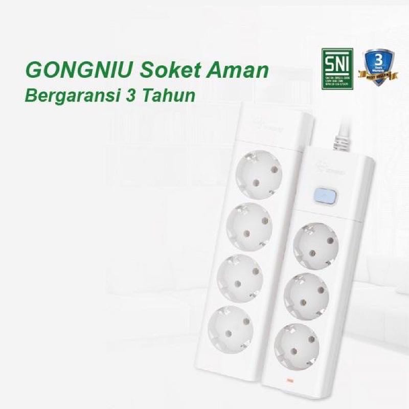 GONEO Stop Kontak/Power Strip 4 Lubang Colokan G1040 Dengan Kabel (1.5m / 3m / 5m) GONGNIU