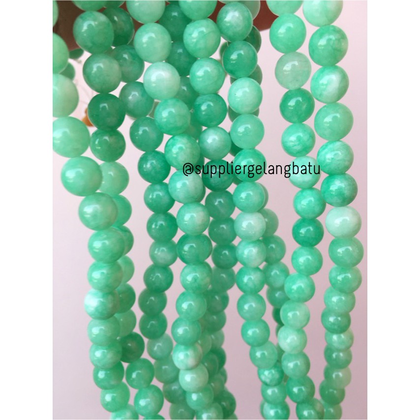 light green AMAZONITE 8mm hijau tosca premium bead stone handmade DIY aksesoris kerajinan supplier