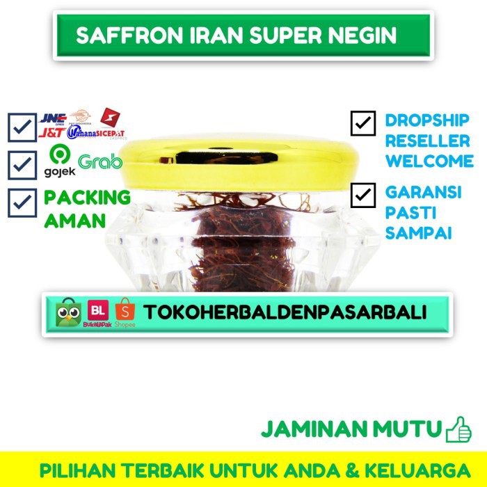 

PREMIUM GRADE A PUTIK BUNGA SAFFRON 1gr SUPER NEGIN IRAN ORIGINAL ASLI Depasar Bali