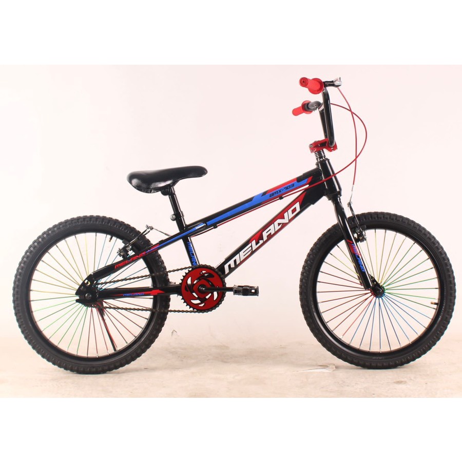 Sepeda Anak Remaja BMX 20 inch Melano 703 rem V brake Garansi murah termurah SNI-Blue Red
