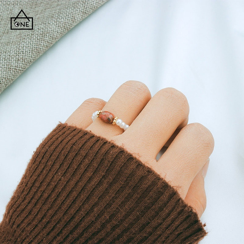 COD Cincin Permata Mutiara disesuaikan Korea  fashion wanita yang dapat Cincin aksesori A one