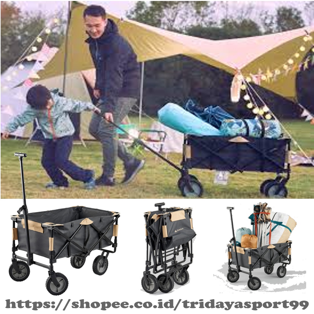 Jual Troli Lipat Peralatan Camping Quechua Produk Import Troli Angkut Lipat Berkemah Original