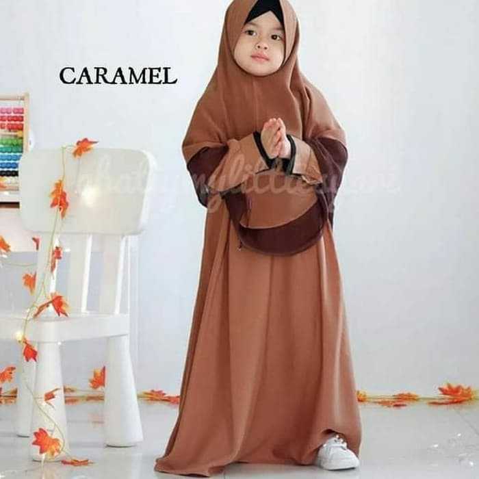 PROMO IYORA SYARI KIDS BO MOSSCRAPE 4-6 Tahun Gamis Syari Set Hijab Anak Perempuan Gamis Anak Murah