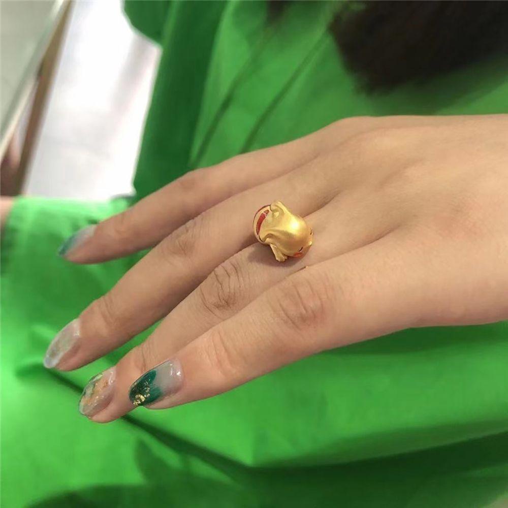 [Elegan] Kalung Kartun Trendi Hadiah Sederhana Pikachu Rantai Klavikula Keberuntungan Cincin Jari Perempuan