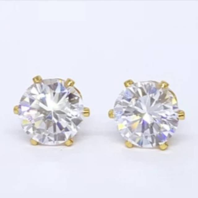 Fifi Fashion Anting Mata Tusuk Giwang Xuping Model Lapis Emas 18k (6mm)