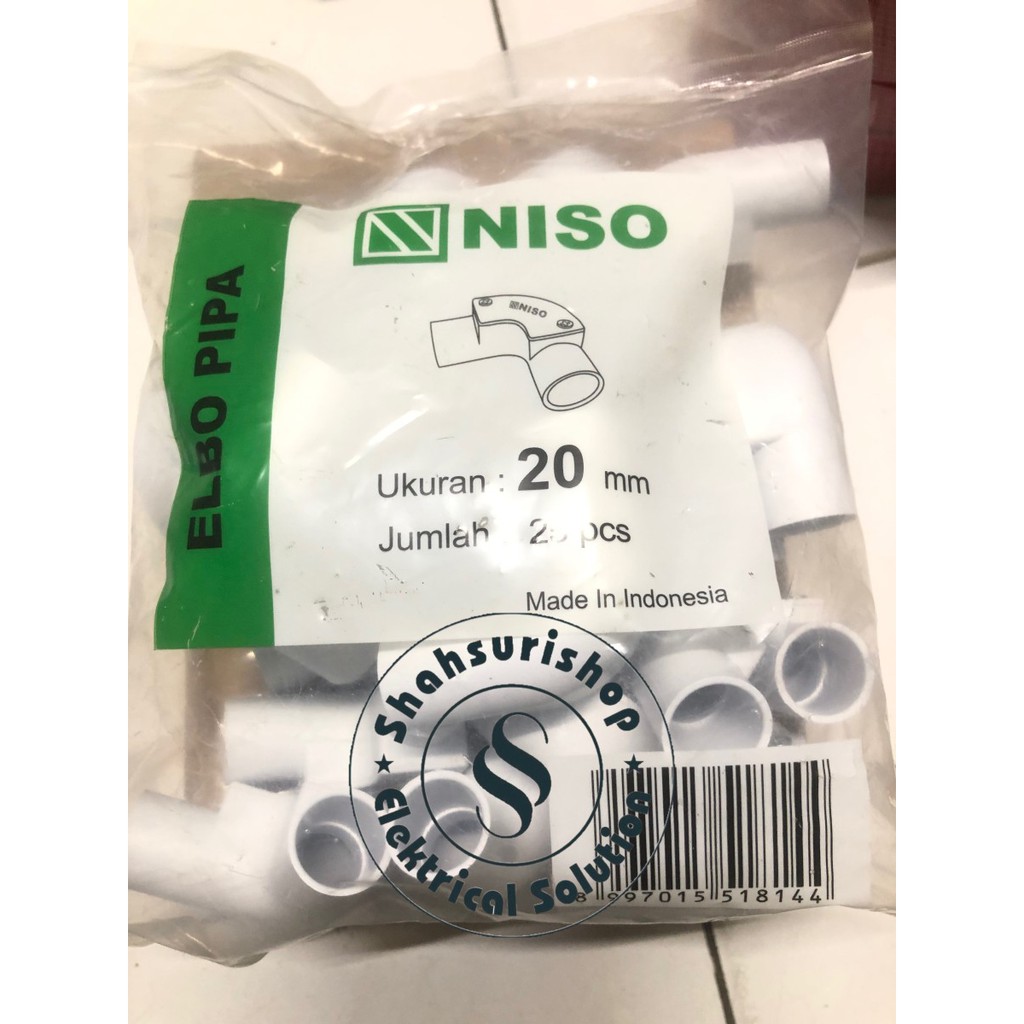 ELBOW KNEE NISO 20 MM 20MM PERBUNGKUS ISI 25 PREMIUM QUALITY