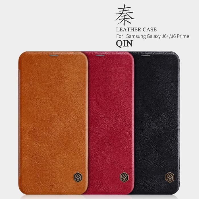 Flip Cover SAMSUNG Galaxy J6 Plus J6+ Nillkin Qin Leather Flip Case Original