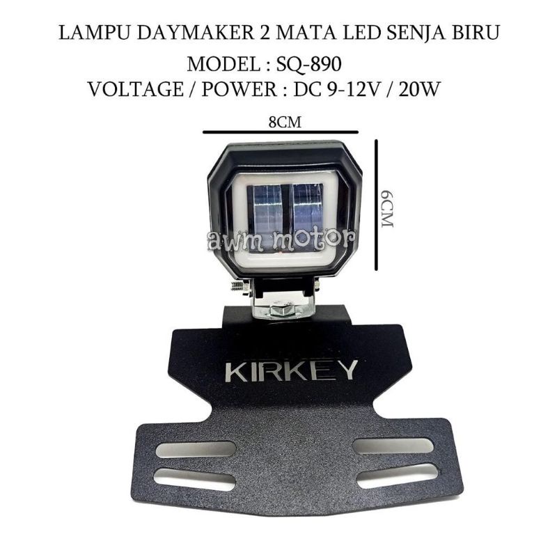 (Paket) Lampu LED Depan Daymaker Mini Kotak + Breket  RX-KING