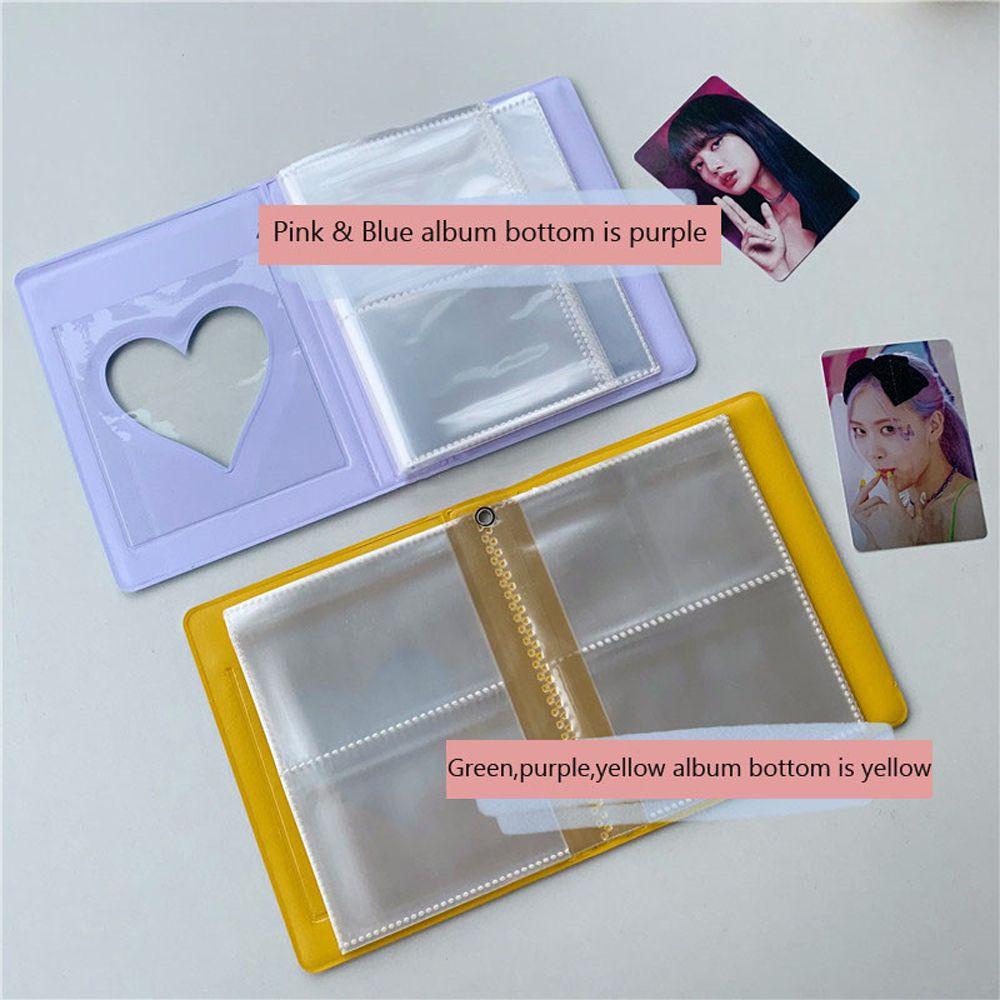 Agustinina Album Foto Kawaii Heart Bear Collection Buku ID Holder Binder Album Kartu Nama Kpop Card Binder