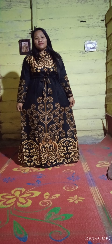 Batik Couple Keluarga Sania Ruffle Ori Ndoro Jowi Dnt Motif Pari Ngadek