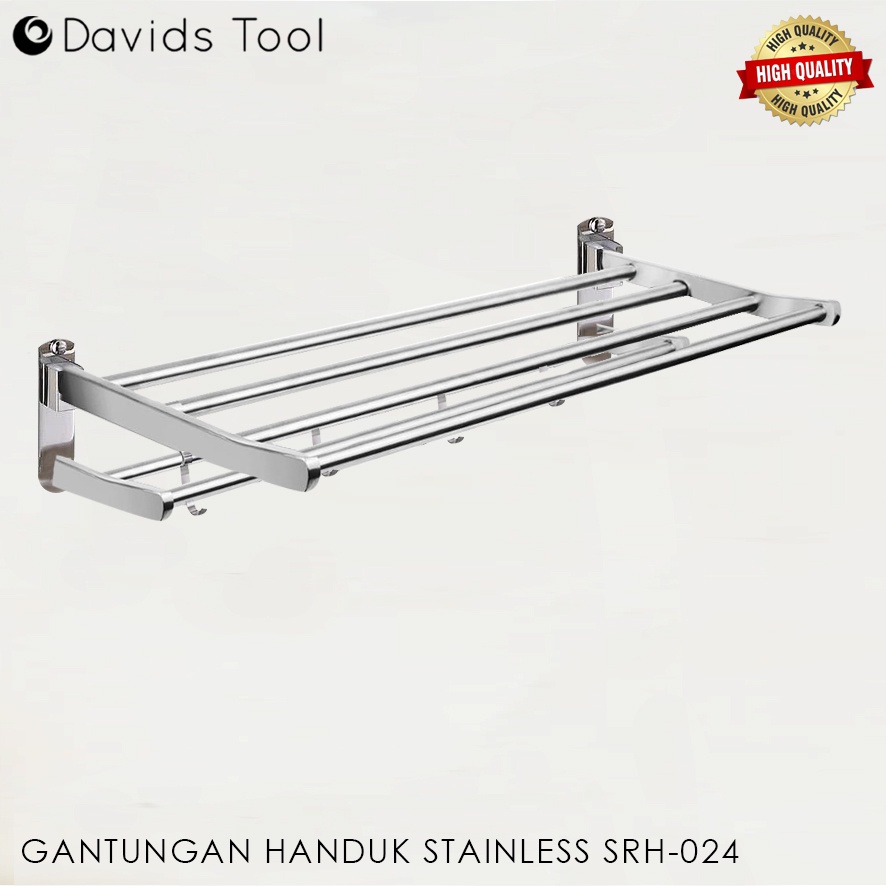 Hanger Handuk Gantungan Stainless Dinding Rak Kamar Mandi Lipat