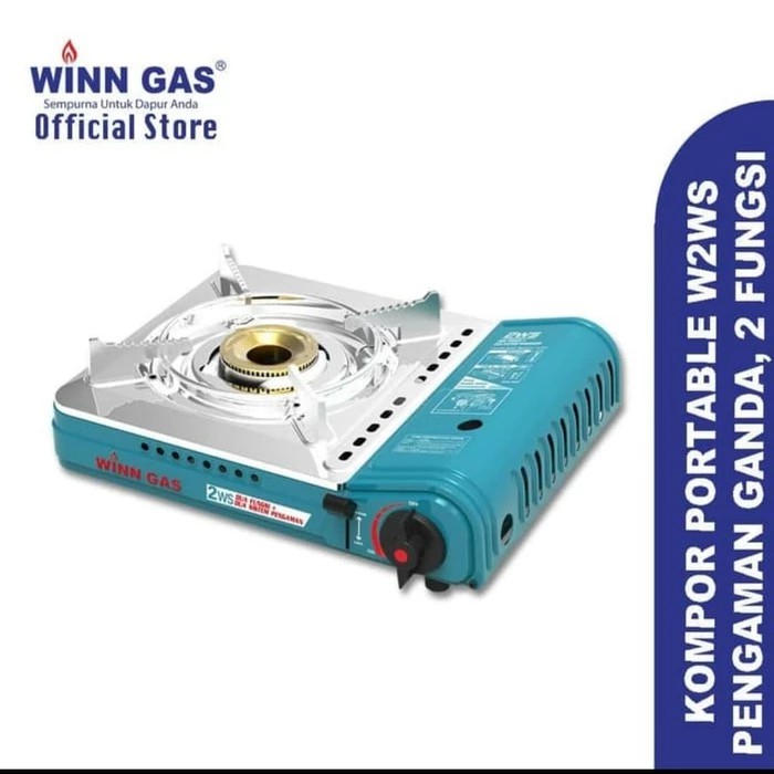 Winn Gas Kompor Porrable W2WS Double Safety 2 Fungsi - Biru Muda
